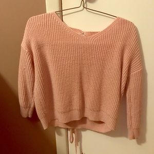 Pink Crop Sweater Medium
